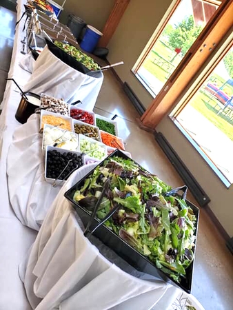 Our custom catering menu can accomodate any dietary restriction Custom catering menu with salad